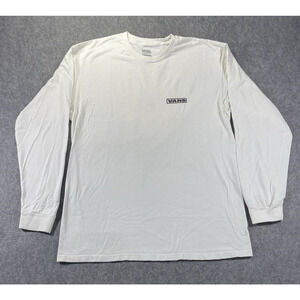 Vans Shirt Mens Large White Long Sleeve Off The Wall Back Floral Logo